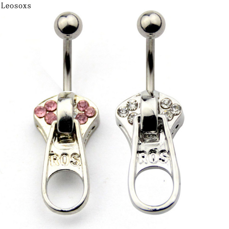 Leosoxs 1 bucată de vânzare caldă fermoar stil punk inel buric buric unghie cataramă buric piercing bijuterii inele pentru buric
