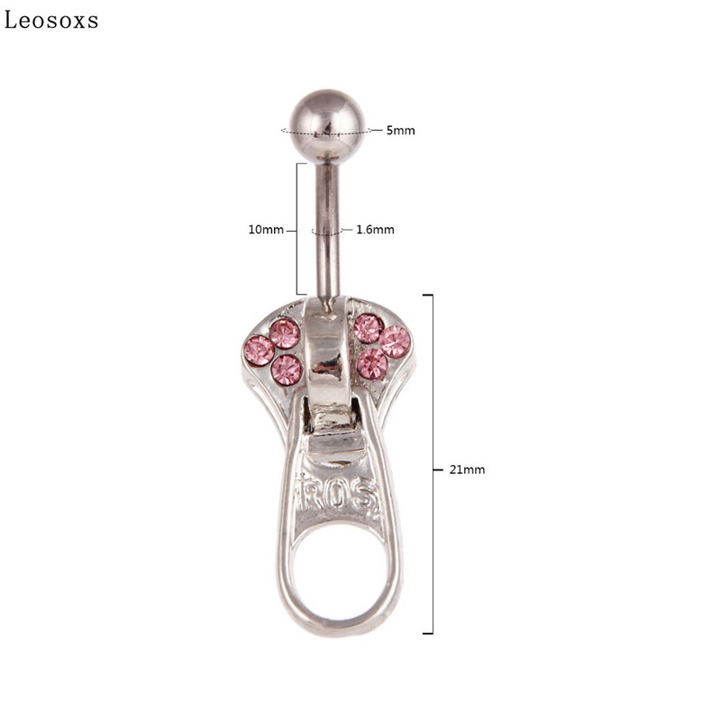 Leosoxs 1 bucată de vânzare caldă fermoar stil punk inel buric buric unghie cataramă buric piercing bijuterii inele pentru buric