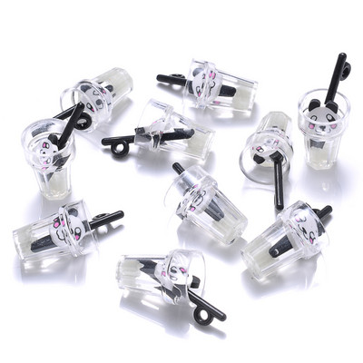 10 vnt Charms Vaisiai Apelsinų Arbūzas Citrinų Sultys Pakabukas Mini Stiklinis Dervos Butelis Pakabukai Auskarams Karolių papuošalų gamyba