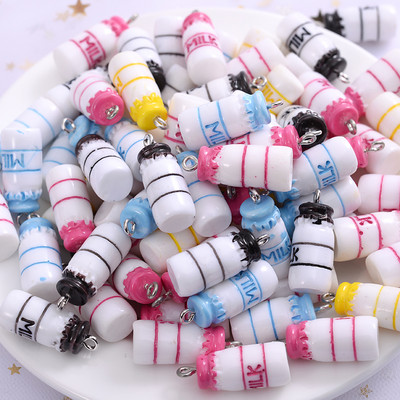 10 vnt Charms Vaisiai Apelsinų Arbūzas Citrinų Sultys Pakabukas Mini Stiklinis Dervos Butelis Pakabukai Auskarams Karolių papuošalų gamyba