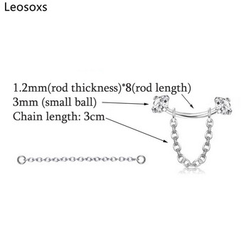 Leosoxs Огънат прът с резба Верижка за нокти за вежди Верига за нокти за ухото Нокът за устни Верига за нокти Циркон Верига за нокти за уши Пиърсинг Бижута Ново