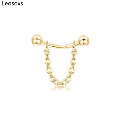 Leosoxs Tijă îndoită filetată pentru sprâncene, lanț pentru unghii, ureche, os, unghie, buză, lanț pentru unghii, zircon, ureche, os, lanț pentru unghii, piercing, bijuterii noi