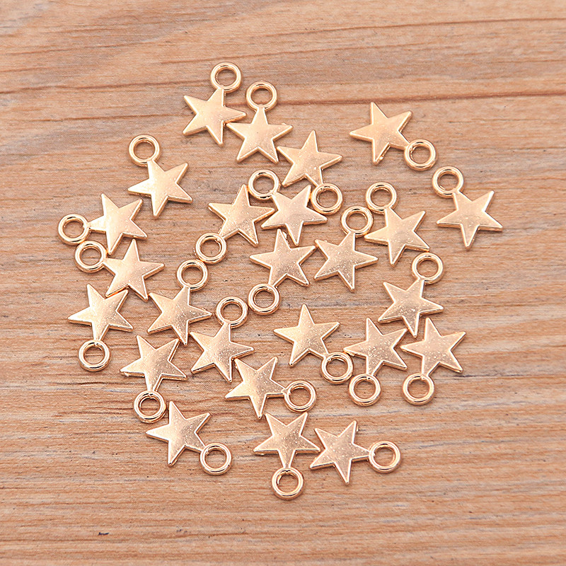 100 vnt. 8 * 11 mm 3 spalvų metalo cinko lydinio MINI penkiakampiai pakabukai, tinkantys papuošalams, pakabukų pakabukai, rankų darbo amatai.