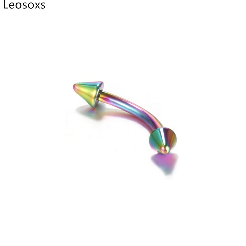 Leosoxs 1 bucată din oțel inoxidabil bile rotunde tijă curbată piercing sprâncene bijuterii știfturi pentru buze și urechi