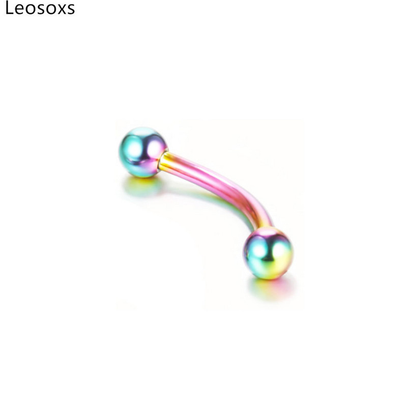Leosoxs 1 bucată din oțel inoxidabil bile rotunde tijă curbată piercing sprâncene bijuterii știfturi pentru buze și urechi
