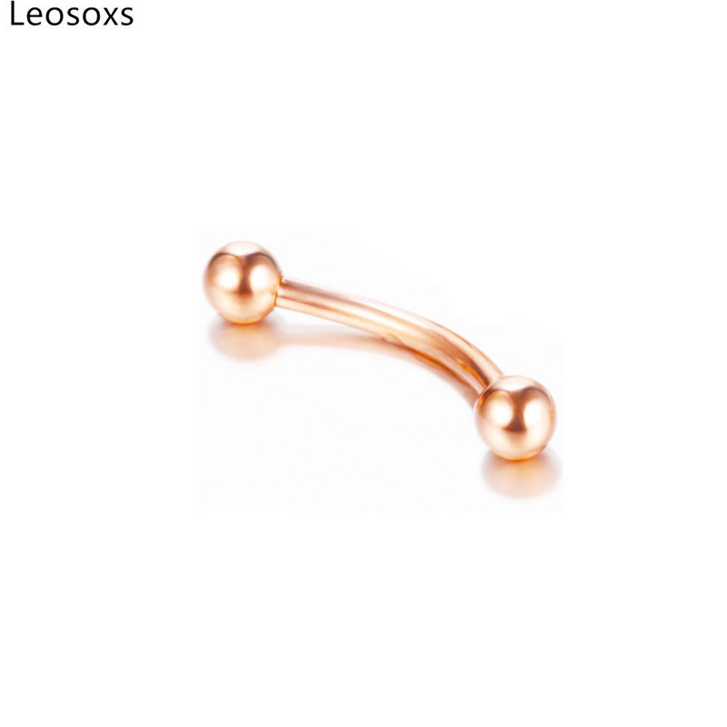 Leosoxs 1 bucată din oțel inoxidabil bile rotunde tijă curbată piercing sprâncene bijuterii știfturi pentru buze și urechi