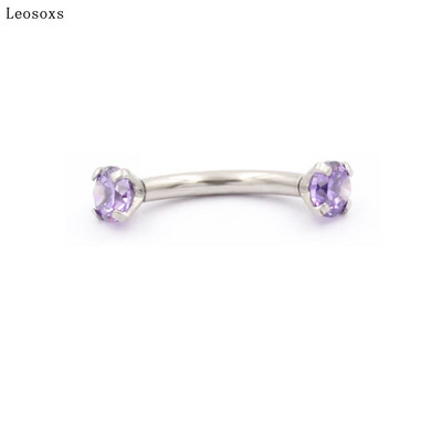 Leosoxs 1 buc Inel pentru piercing pe corp uman pentru buric, unghii rotunde pentru sprâncene de 3 mm, inel curbat pentru sprâncene cu două capete din oțel inoxidabil