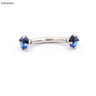 Leosoxs 1 buc Inel pentru piercing pe corp uman pentru buric, unghii rotunde pentru sprâncene de 3 mm, inel curbat pentru sprâncene cu două capete din oțel inoxidabil
