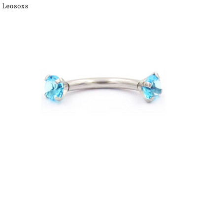 Leosoxs 1 buc Inel pentru piercing pe corp uman pentru buric, unghii rotunde pentru sprâncene de 3 mm, inel curbat pentru sprâncene cu două capete din oțel inoxidabil