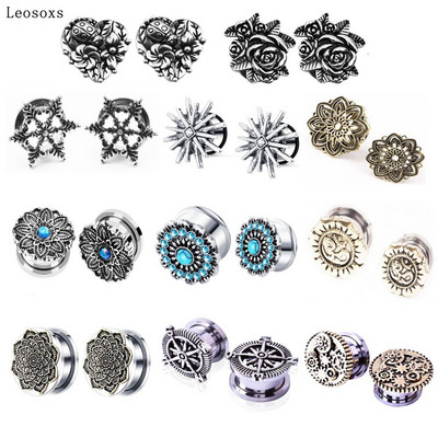 Leosoxs 1db Ékszer 5-20mm Hot Akció Új Retro Auricle Rozsdamentes acél csiga fültágító füldugók testpiercing ékszerek