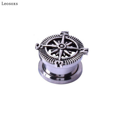 Leosoxs 1buc Bijuterii 5-20mm Ofertă fierbinte Nou Retro Auricul Oțel inoxidabil Scripete Expansiune urechi dopuri pentru urechi Bijuterii Piercing pentru corp