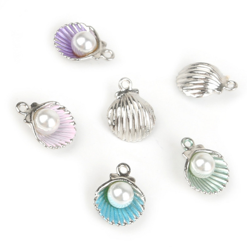 10 buc/lot pandantive din aliaj de coajă emailată pentru femei, cercei, bijuterii, pentru a se potrivi brățări și coliere, descoperiri de bijuterii DIY