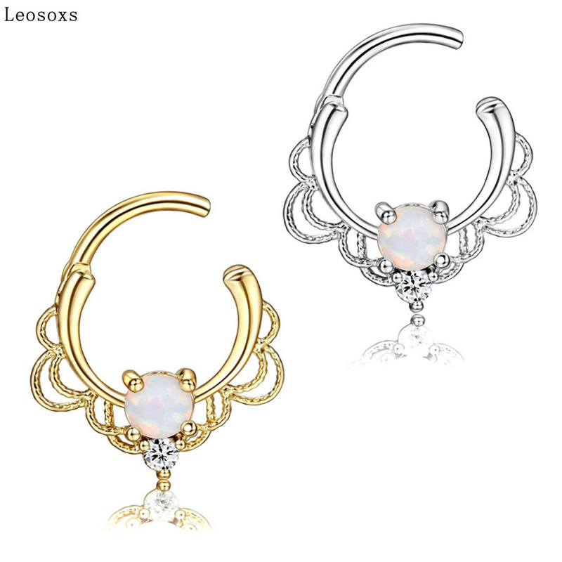 Leosoxs 1 bucată, la vânzare la cald, non-alergic, din oțel inoxidabil, inel strălucitor pentru nas, bijuterii pentru piercing-uri pentru unghii.