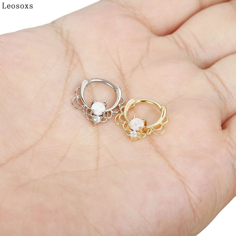 Leosoxs 1 bucată, la vânzare la cald, non-alergic, din oțel inoxidabil, inel strălucitor pentru nas, bijuterii pentru piercing-uri pentru unghii.