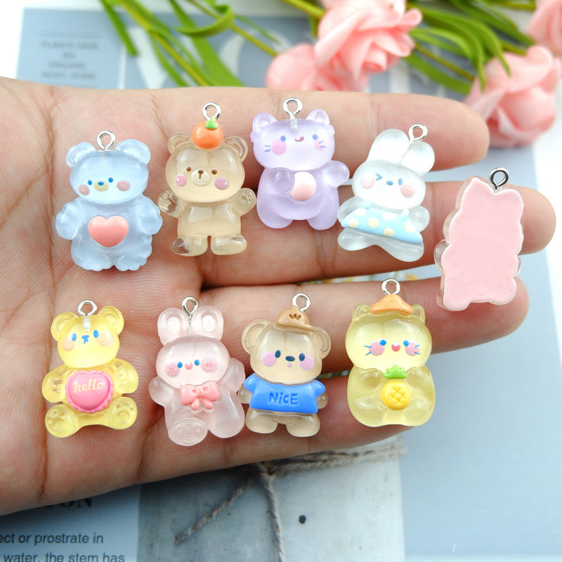 Breloc drăguț cu iepure urs pentru confecţionarea de bijuterii, bricolaj, cercei, brăţară, pandantiv, accesorii, descoperiri, fabricarea telefonului, comerţ cu ridicata