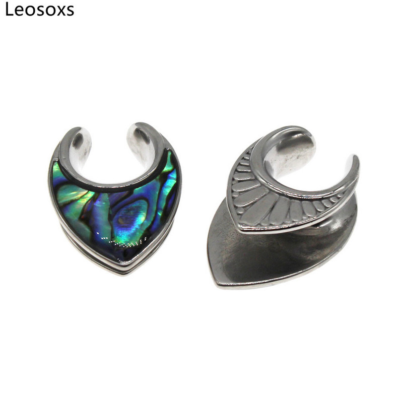 Leosoxs 1 pár rozsdamentes acél fülmérő dugó és alagút8-25 mm-es fülalagút húsú fültágító dugó piercing ékszerek