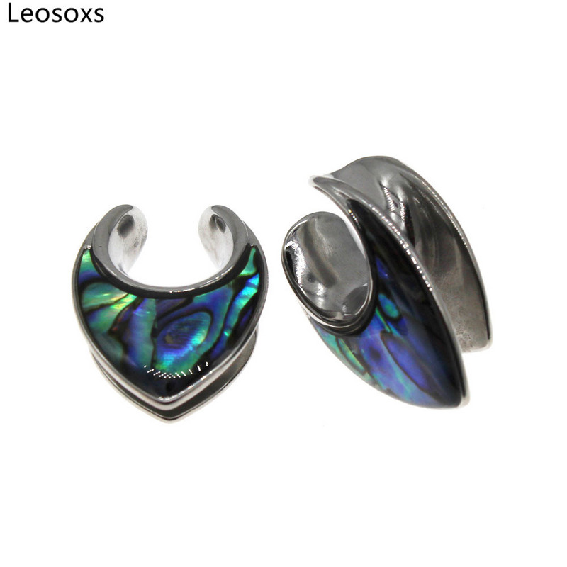 Leosoxs 1 pár rozsdamentes acél fülmérő dugó és alagút8-25 mm-es fülalagút húsú fültágító dugó piercing ékszerek