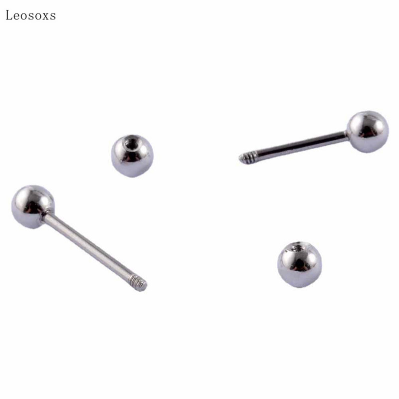 Leosoxs 4 bucăți exploziv personalitate din oțel inoxidabil ac fin oțel bile de oțel piercing oase bijuterii