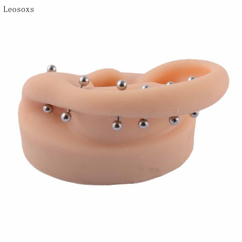 Leosoxs 4 bucăți exploziv personalitate din oțel inoxidabil ac fin oțel bile de oțel piercing oase bijuterii