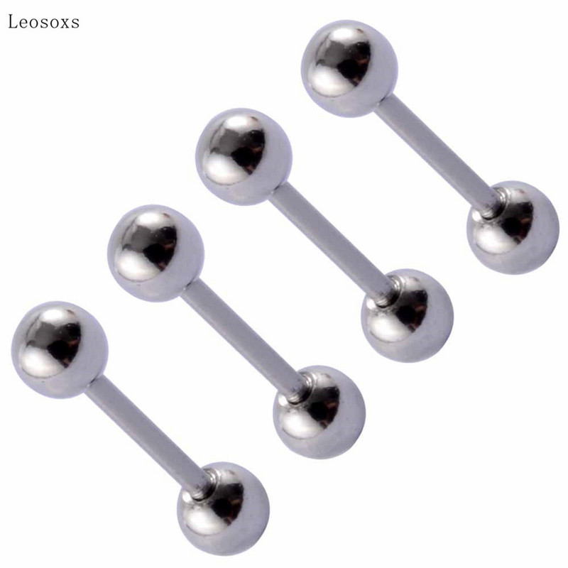 Leosoxs 4 bucăți exploziv personalitate din oțel inoxidabil ac fin oțel bile de oțel piercing oase bijuterii