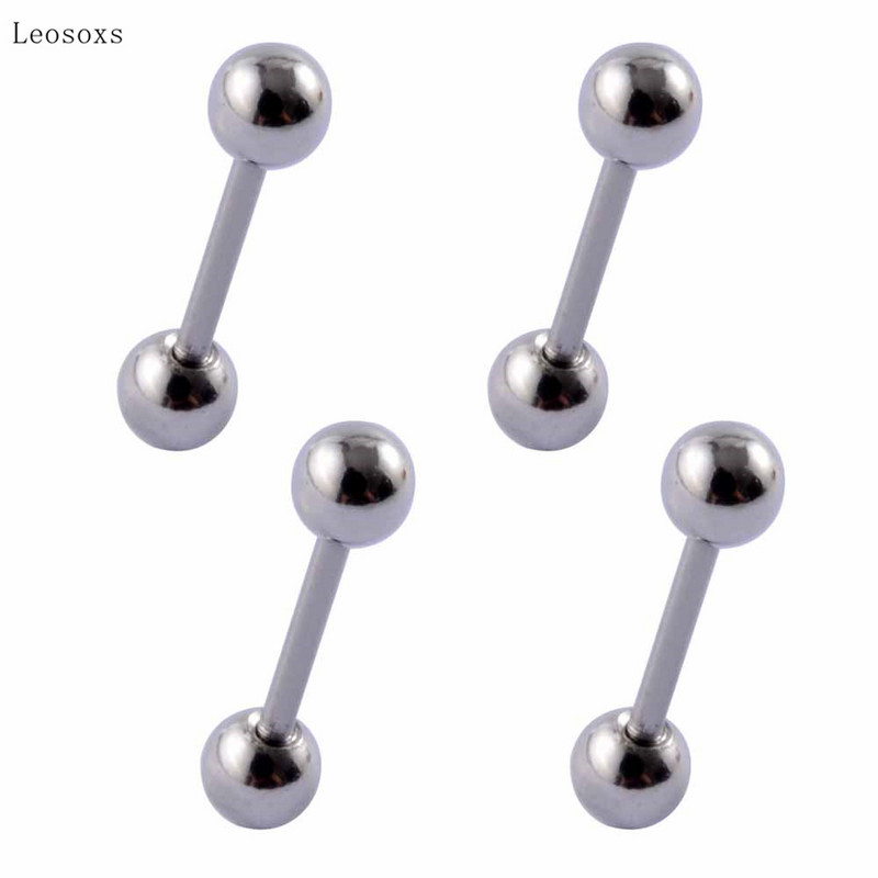 Leosoxs 4 bucăți exploziv personalitate din oțel inoxidabil ac fin oțel bile de oțel piercing oase bijuterii