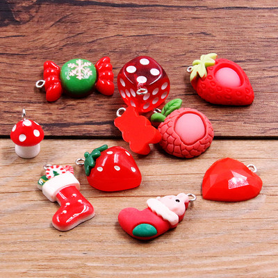 10 tk 8 värvi segu puuviljad loomad lilled sõel vaik kõrvarõngas võlusid isetegemine võtmehoidja käevõrud ripats ehete valmistamiseks