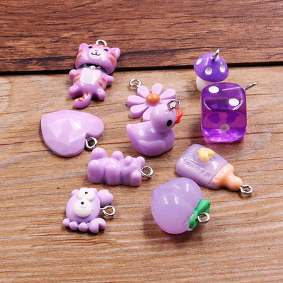 10 tk 8 värvi segu puuviljad loomad lilled sõel vaik kõrvarõngas võlusid isetegemine võtmehoidja käevõrud ripats ehete valmistamiseks