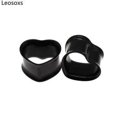 Leosoxs 1 pereche 316L din oțel inoxidabil Love Shape Hollow Ear Expansion Body Piercing Plugi pentru urechi Tunnles Cercei 8-30mm