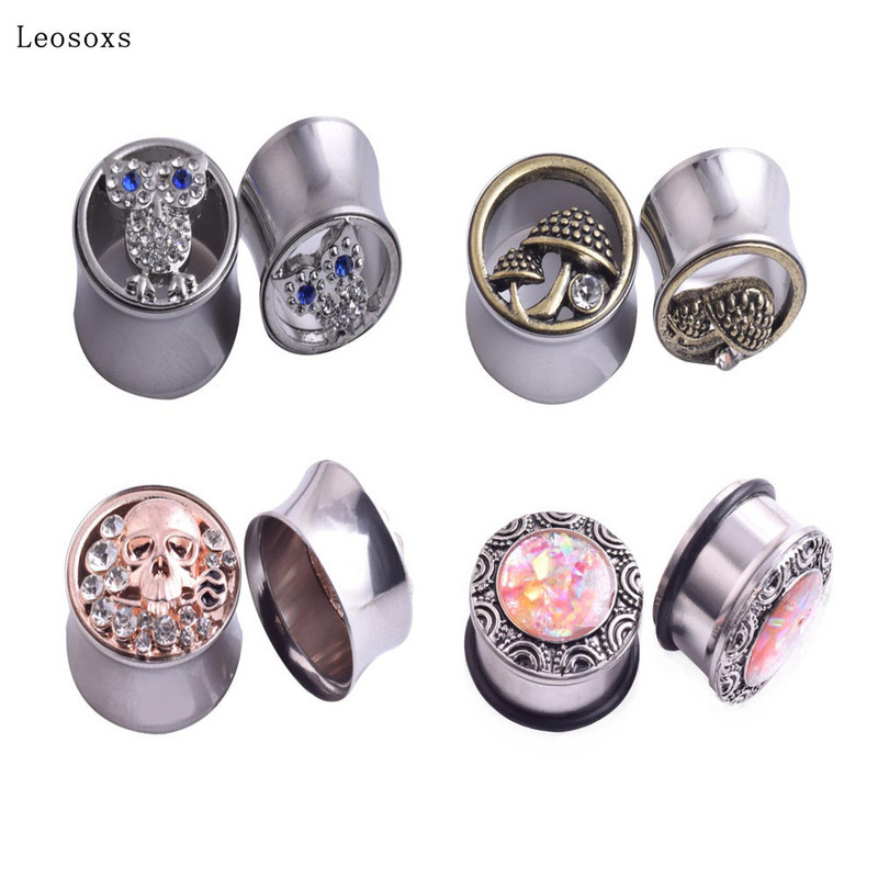 Leosoxs 1 bucată dopuri pentru urechi de modă 5mm-25mm din oțel inoxidabil Pinna bijuterii de expansiune pentru urechea umană Bijuterii piercing pentru corp