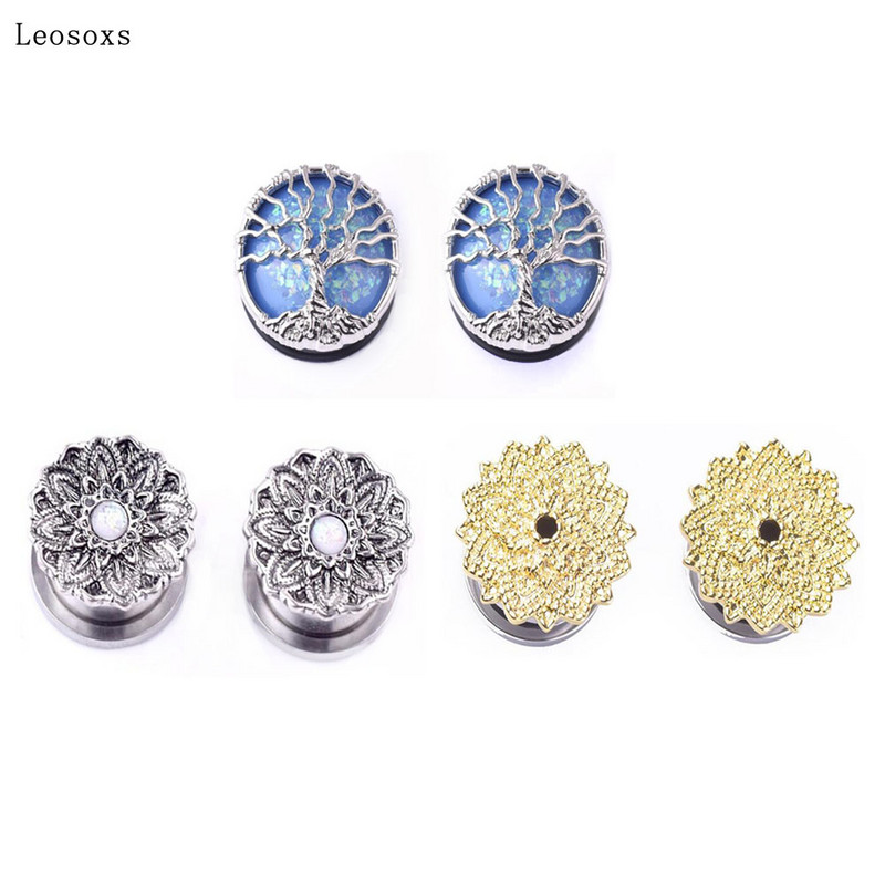 Leosoxs 1 bucată dopuri pentru urechi de modă 5mm-25mm din oțel inoxidabil Pinna bijuterii de expansiune pentru urechea umană Bijuterii piercing pentru corp