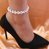 Stonefans, formă de frunză de lux, zirconiu, lanț de gleznă, bijuterii pentru femei, plajă de vară, cu toc înalt, gleznă, brățară, lanț de mărgele pentru picioare