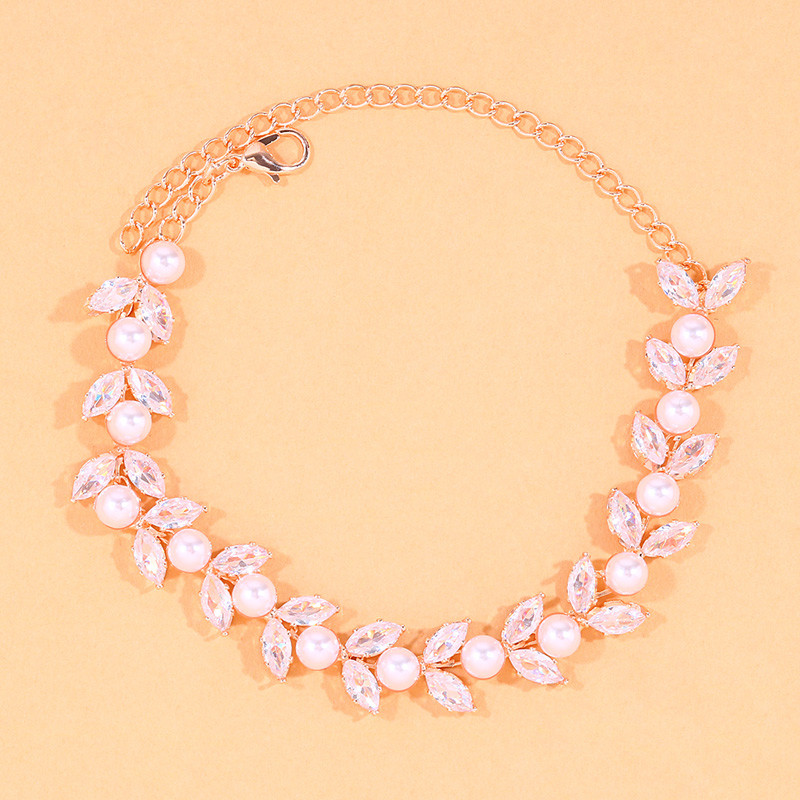 Stonefans, formă de frunză de lux, zirconiu, lanț de gleznă, bijuterii pentru femei, plajă de vară, cu toc înalt, gleznă, brățară, lanț de mărgele pentru picioare