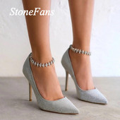 Stonefans egyszerű nagy strasszos bokalánc karkötő nőknek Boho kristály magassarkú bokakarkötő lábláncon cipő ékszer