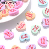 10 ks 19 mm SLADKÉ SRDIEČKO Prívesky BUĎ MOJE OBJÍM MA Živicové prívesky na výrobu šperkov Náhrdelníky Náramky Náušnice Príslušenstvo Veľkoobchod