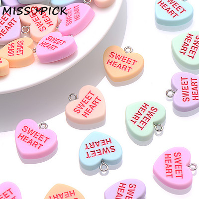 10 db 19 mm-es SWEET HEART varázslatok BE MINE HUG ME Gyanta bűbáj ékszer készítés nyaklánc karkötő fülbevaló kiegészítők nagykereskedelme