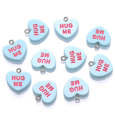 10 ks 19 mm SLADKÉ SRDIEČKO Prívesky BUĎ MOJE OBJÍM MA Živicové prívesky na výrobu šperkov Náhrdelníky Náramky Náušnice Príslušenstvo Veľkoobchod
