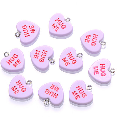 10 ks 19 mm SLADKÉ SRDIEČKO Prívesky BUĎ MOJE OBJÍM MA Živicové prívesky na výrobu šperkov Náhrdelníky Náramky Náušnice Príslušenstvo Veľkoobchod