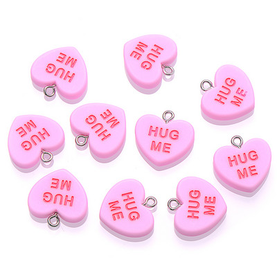 10 ks 19 mm SLADKÉ SRDIEČKO Prívesky BUĎ MOJE OBJÍM MA Živicové prívesky na výrobu šperkov Náhrdelníky Náramky Náušnice Príslušenstvo Veľkoobchod
