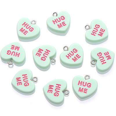 10 ks 19 mm SLADKÉ SRDIEČKO Prívesky BUĎ MOJE OBJÍM MA Živicové prívesky na výrobu šperkov Náhrdelníky Náramky Náušnice Príslušenstvo Veľkoobchod