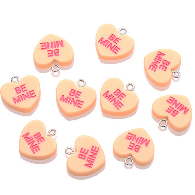 10 ks 19 mm SLADKÉ SRDIEČKO Prívesky BUĎ MOJE OBJÍM MA Živicové prívesky na výrobu šperkov Náhrdelníky Náramky Náušnice Príslušenstvo Veľkoobchod