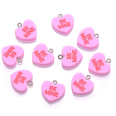 10 ks 19 mm SLADKÉ SRDIEČKO Prívesky BUĎ MOJE OBJÍM MA Živicové prívesky na výrobu šperkov Náhrdelníky Náramky Náušnice Príslušenstvo Veľkoobchod