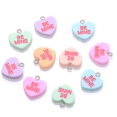 10 ks 19 mm SLADKÉ SRDIEČKO Prívesky BUĎ MOJE OBJÍM MA Živicové prívesky na výrobu šperkov Náhrdelníky Náramky Náušnice Príslušenstvo Veľkoobchod