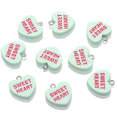 10 ks 19 mm SLADKÉ SRDIEČKO Prívesky BUĎ MOJE OBJÍM MA Živicové prívesky na výrobu šperkov Náhrdelníky Náramky Náušnice Príslušenstvo Veľkoobchod