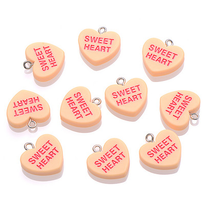 10 ks 19 mm SLADKÉ SRDIEČKO Prívesky BUĎ MOJE OBJÍM MA Živicové prívesky na výrobu šperkov Náhrdelníky Náramky Náušnice Príslušenstvo Veľkoobchod