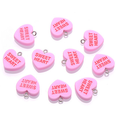 10 ks 19 mm SLADKÉ SRDIEČKO Prívesky BUĎ MOJE OBJÍM MA Živicové prívesky na výrobu šperkov Náhrdelníky Náramky Náušnice Príslušenstvo Veľkoobchod