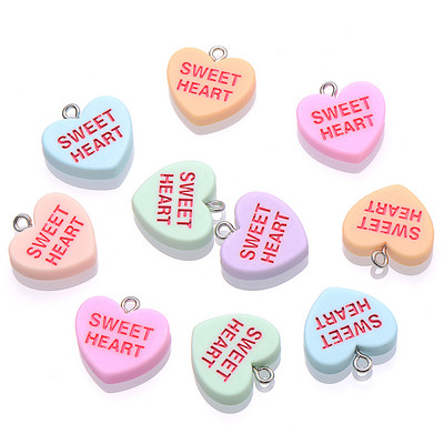 10 ks 19 mm SLADKÉ SRDIEČKO Prívesky BUĎ MOJE OBJÍM MA Živicové prívesky na výrobu šperkov Náhrdelníky Náramky Náušnice Príslušenstvo Veľkoobchod