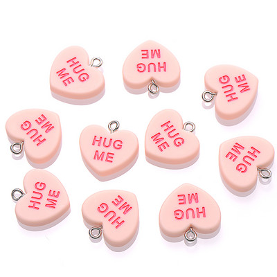 10 ks 19 mm SLADKÉ SRDIEČKO Prívesky BUĎ MOJE OBJÍM MA Živicové prívesky na výrobu šperkov Náhrdelníky Náramky Náušnice Príslušenstvo Veľkoobchod