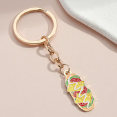 Breloc drăguț emailat Pizza Pâine Gogoașă Breloc Breloc alimentar Cadouri pentru deserturi pentru femei Bărbați Chei de mașină DIY Bijuterii lucrate manual