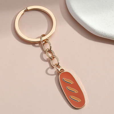 Breloc drăguț emailat Pizza Pâine Gogoașă Breloc Breloc alimentar Cadouri pentru deserturi pentru femei Bărbați Chei de mașină DIY Bijuterii lucrate manual