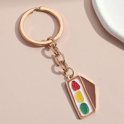 Breloc drăguț emailat Pizza Pâine Gogoașă Breloc Breloc alimentar Cadouri pentru deserturi pentru femei Bărbați Chei de mașină DIY Bijuterii lucrate manual